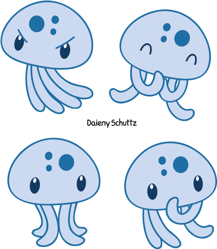 Blue Jellyfish By Daieny - Anime Chibi Jellyfish (600x600)
