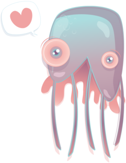 Squid Heart - Heart Squid (674x518)