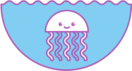 Cute Jellyfish Sealife Icon - Vector Graphics (550x550)