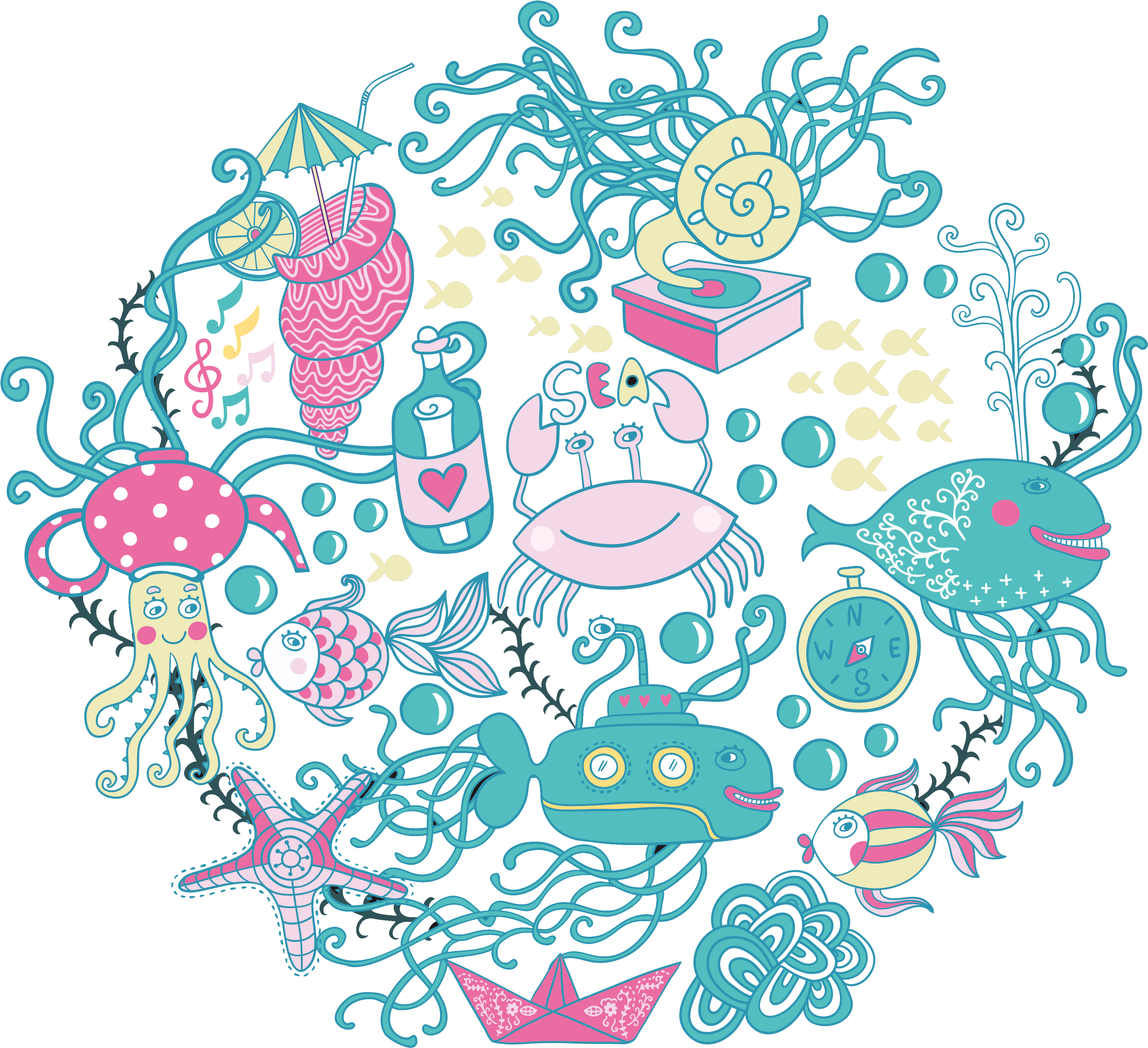 Jellyfish Marine Biology Drawing - Marine Biology (4200x4200)
