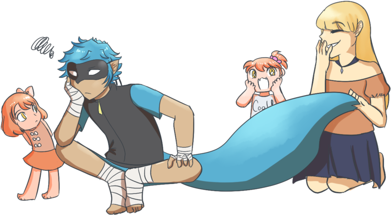 Babysitting Vibrava's Kids By Neko Cat - Cartoon (1024x704)