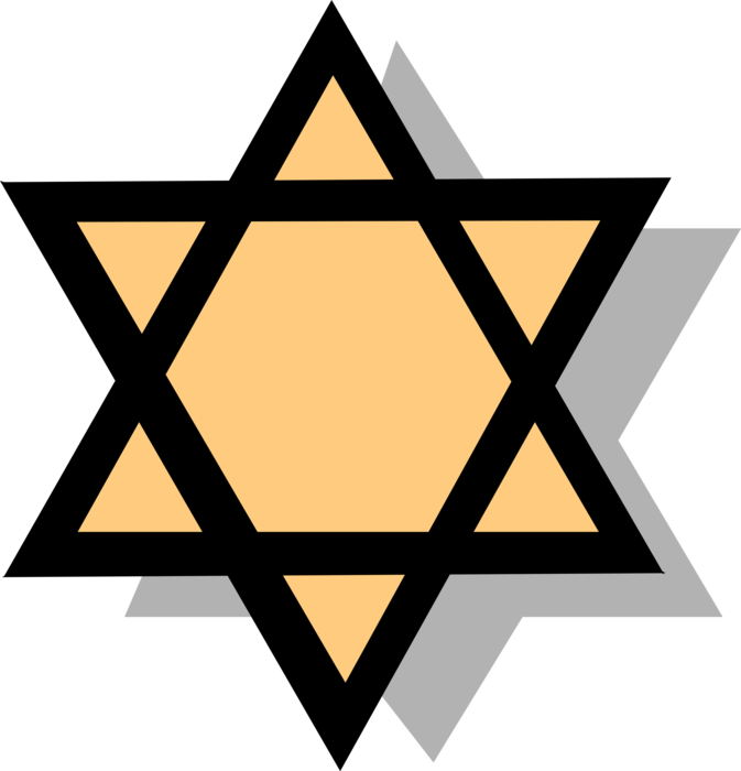 Vector Illustration Of Star Of David Shield Of David - Night By Elie Wiesel Symbols (673x700)