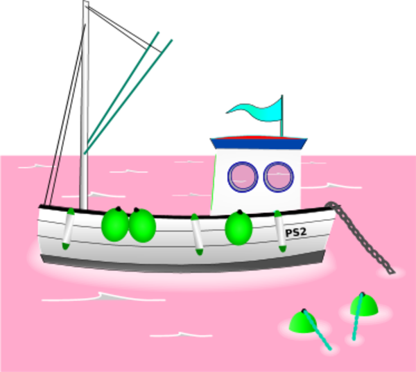 Fishing Boat Clip Art - Barco De Pesca Dibujo (600x537)