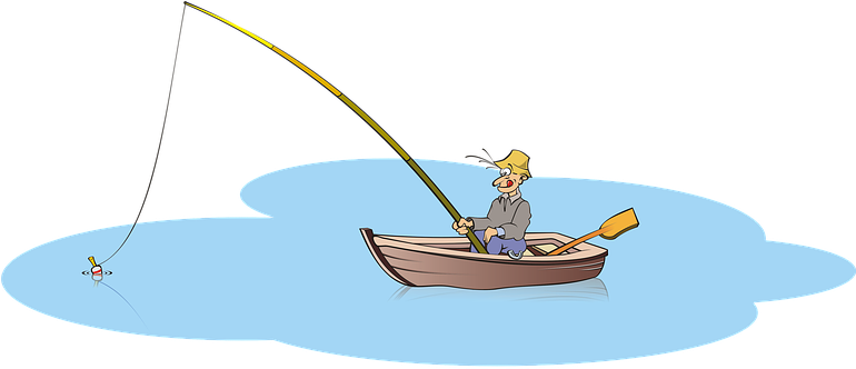 Fishing, Fish, Fisherman, Boat, Mare - Fishing Boat Cartoons Png (769x340)