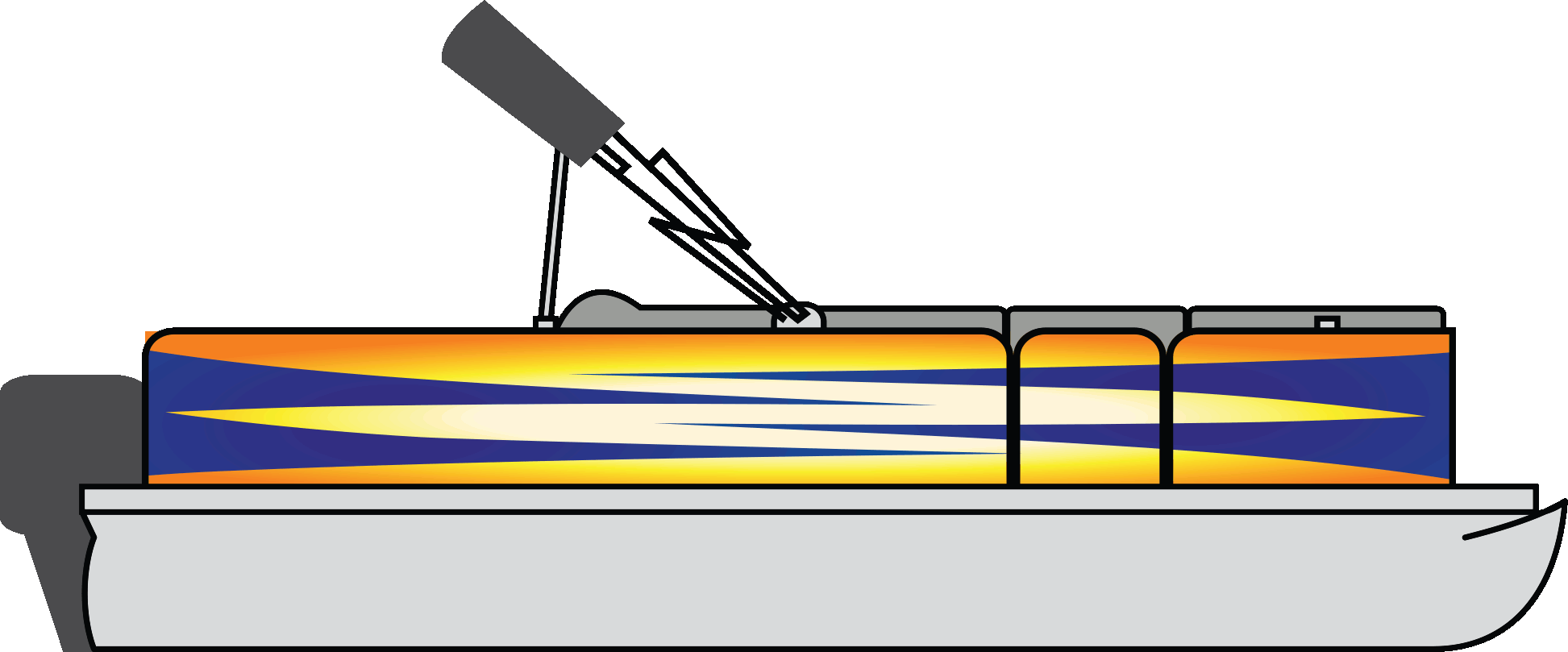 Fishing Boat Clipart Custom - Pontoon Graphics Kit (1945x809)