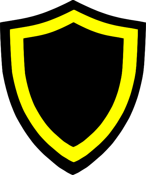 Black And Yellow Shield Clipart - Yellow (498x596)