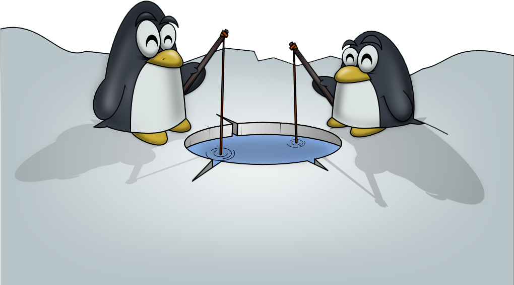 Penguin Fishing Clipart - Penguin Fishing Clipart (1019x760)