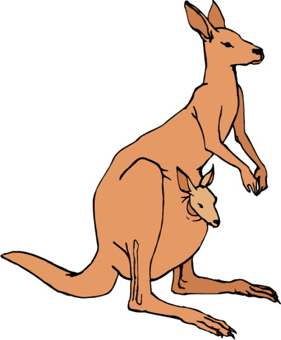 Kangaroo Silhouette Clip Art Free At Getdrawings Com - Clip Art (400x484)