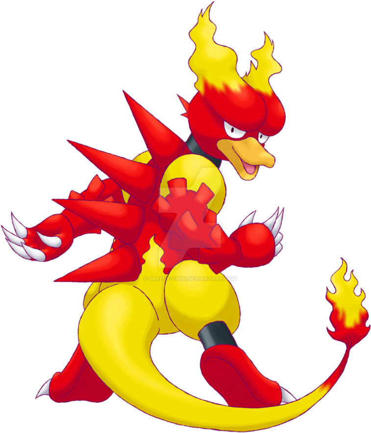 Http - //pre10 - Deviantart - 126 Magmar By Greedy - Cartoon (847x943)