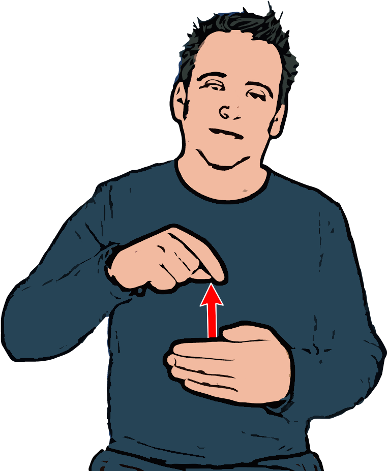 Tips Of Index Finger & Thumb Of Primary Hand Held Together - Banana In Sign Language (810x926)