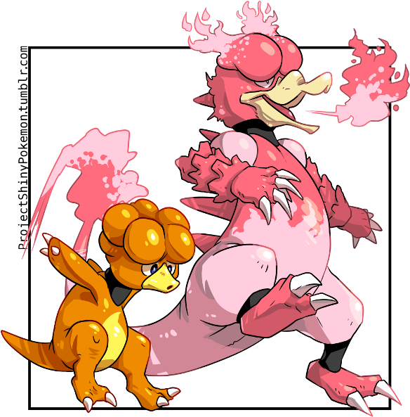 Fan Art Of Shiny Magby And Magmar - Cartoon (630x637)