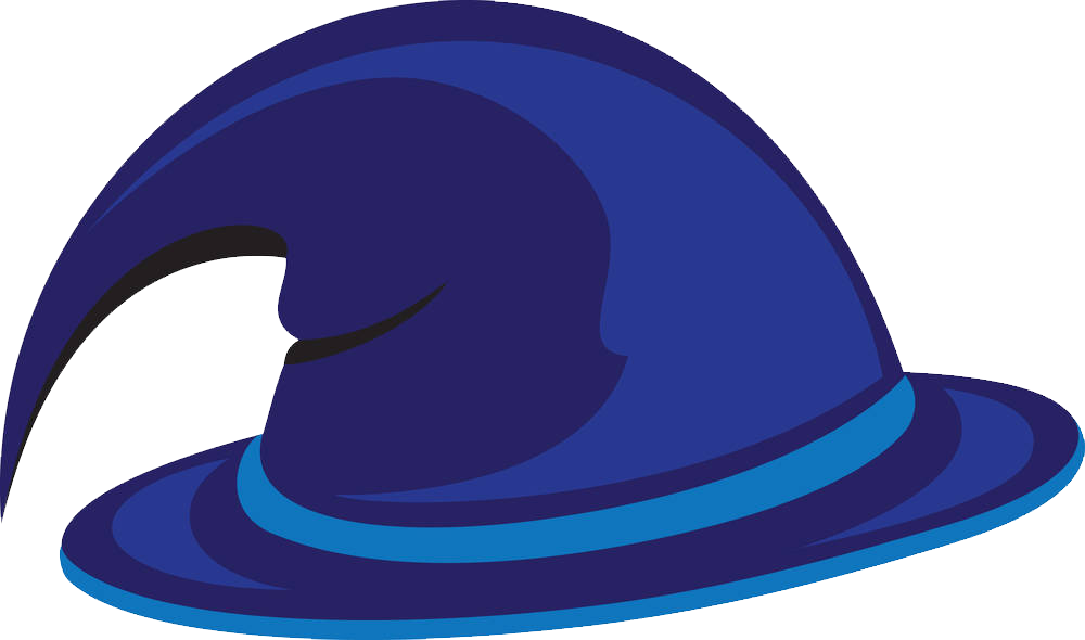 Witch Hat Blue Straw Hat - Chapéu De Mago (1000x590)
