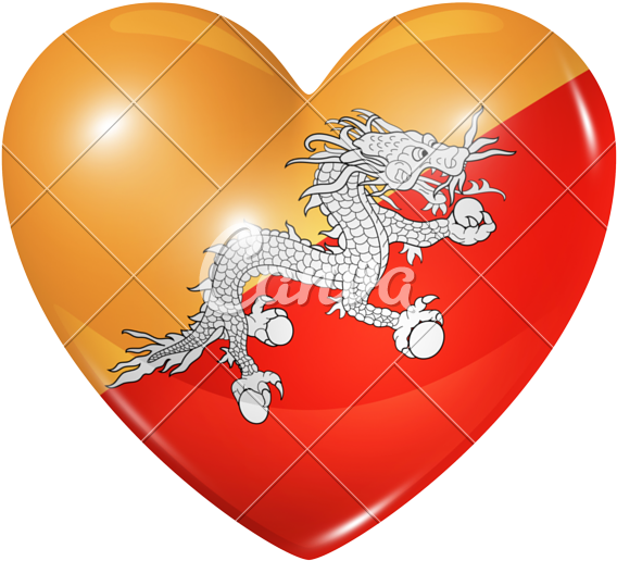 Love Bhutan, Heart Flag Icon - National Database And Registration Authority (800x744)