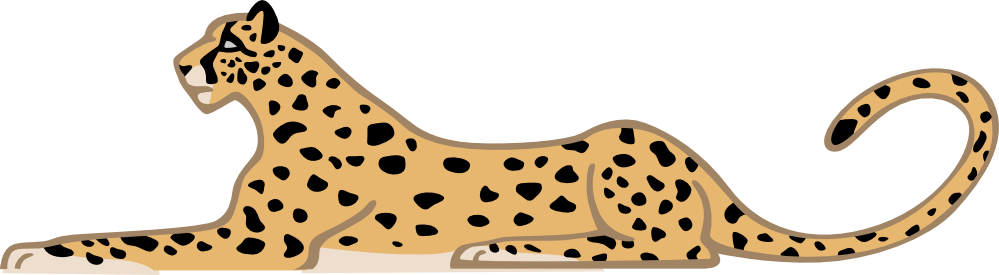 Jaguar Clipart Ocelot - Cheetah Lying Down Drawing (999x275)