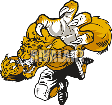 Jaguar Running With Football In Color Clipart - Jaguar Mascot Png (361x339)