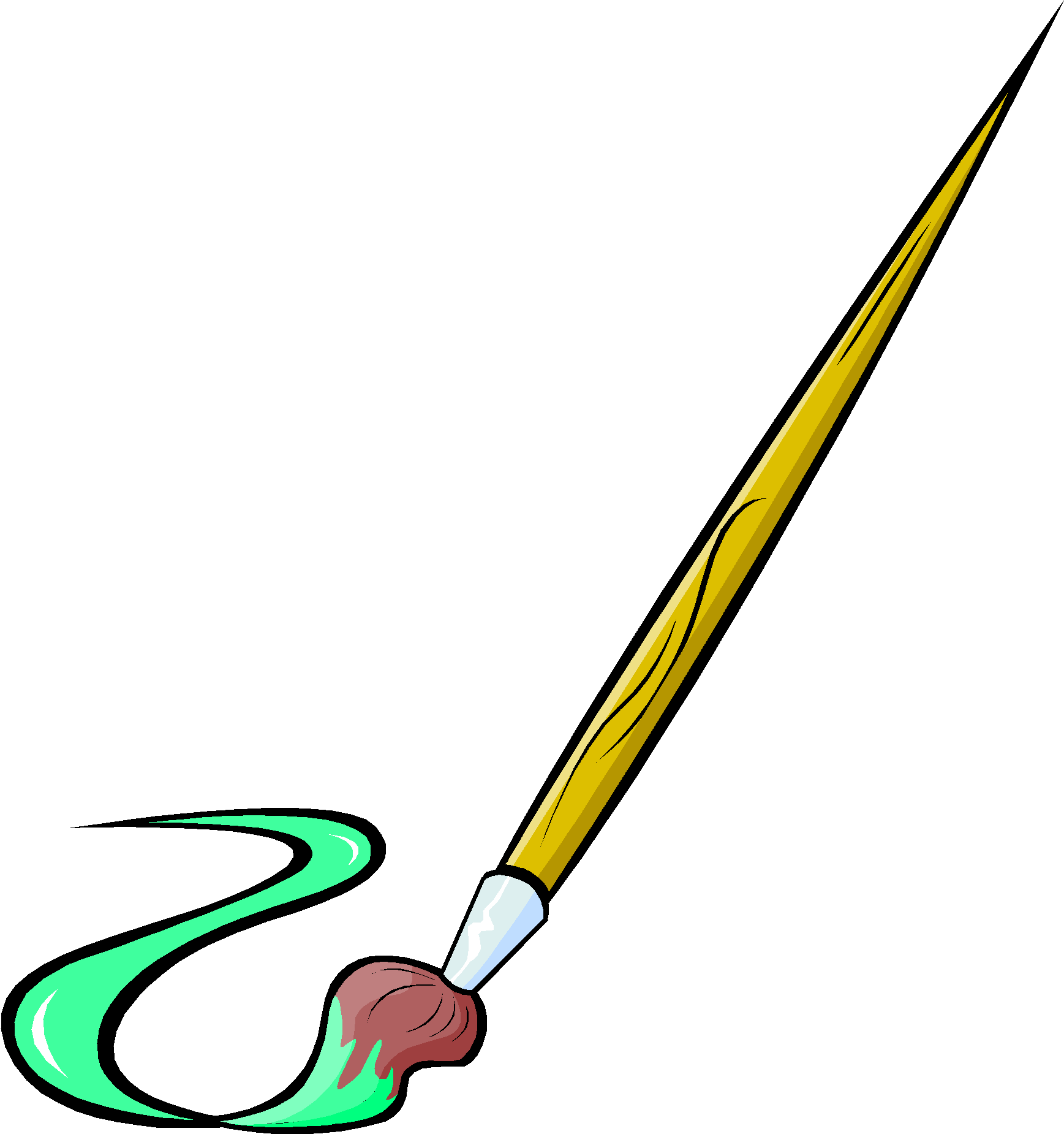 Beak Paintbrush Line Clip Art - Paint Brush Clip Art (1866x1959)