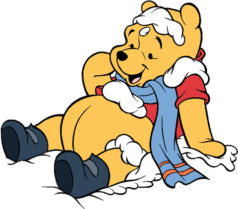 Playing In The Snow Clipart - Winnie The Pooh Snow (500x435)