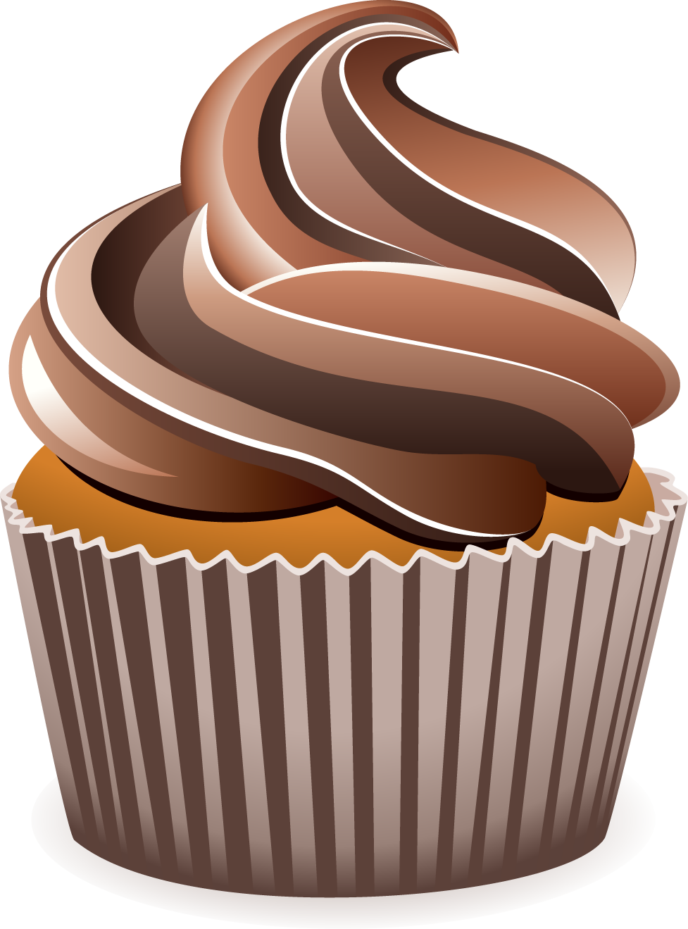Chocolate Birthday Cake Clipart - Chocolate Cupcake Clipart (977x1319)