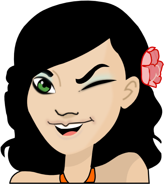 Comic Girl Winking Clip Art At Clker - Girl Winking Clipart (600x600)