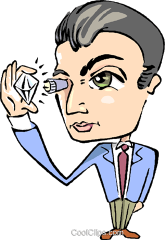 Juwelier Suchen Einen Diamanten Vektor Clipart Bild - Jeweler Clipart (330x480)