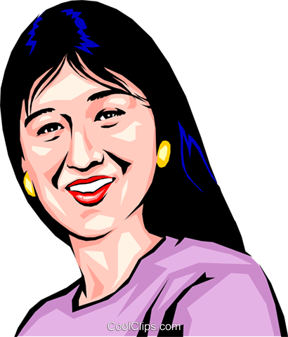 Japanese Girl Royalty Free Vector Clip Art Illustration - Asian Mom Clipart (410x480)