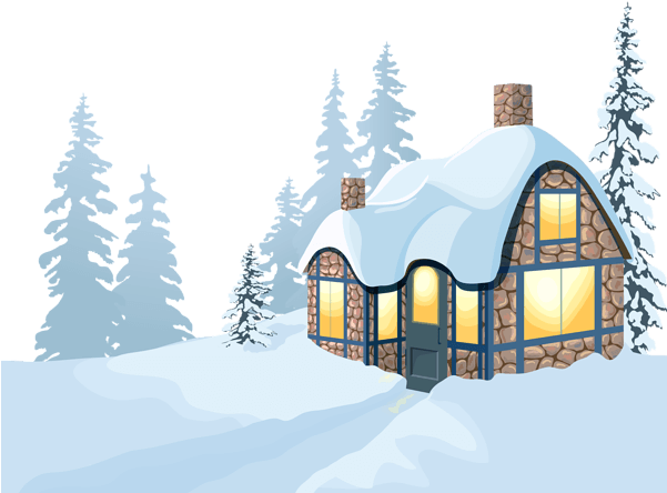 Winter House And Snow Png Clipart Image - Snow (600x457)