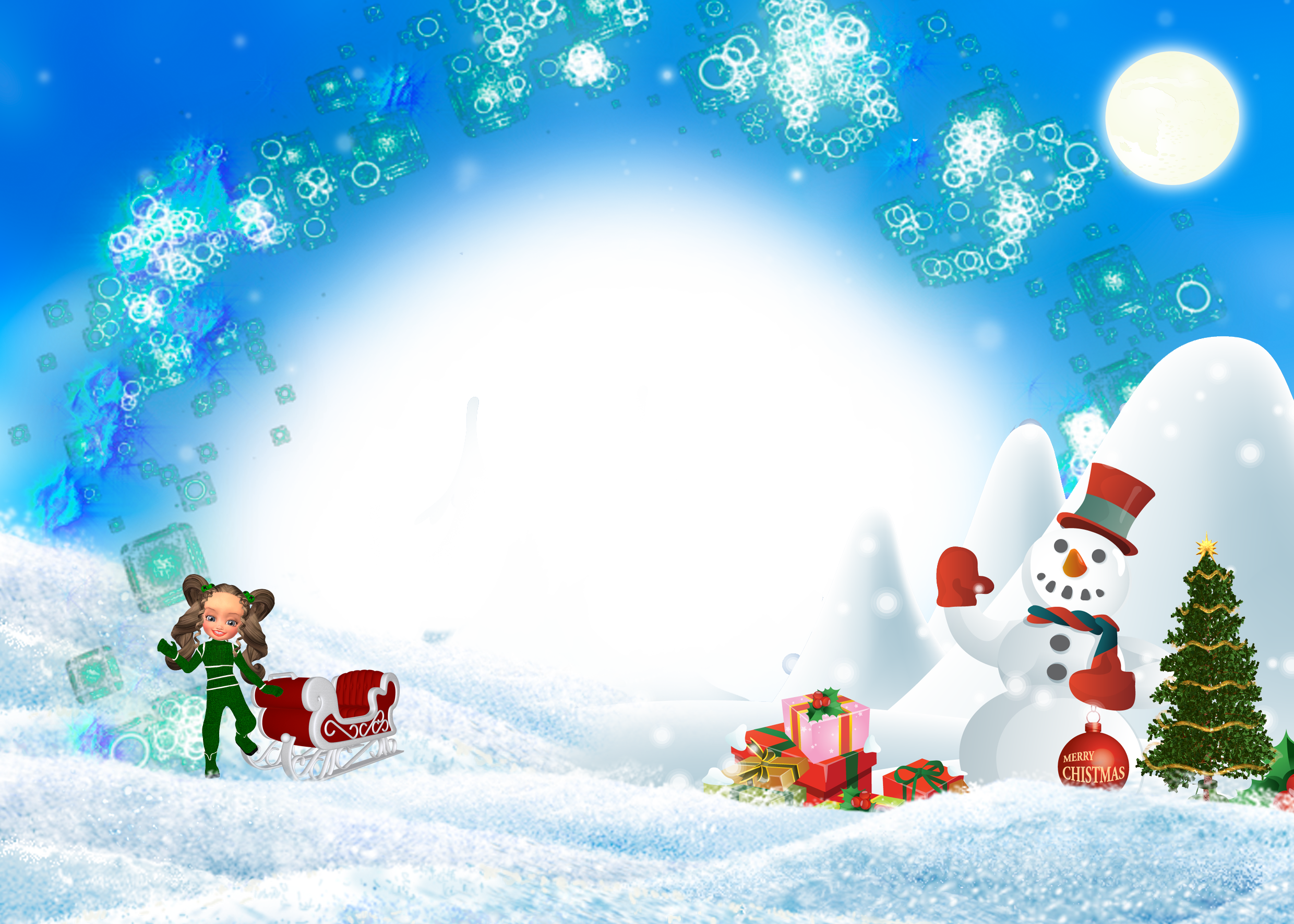 [parte 3] Bajar Marcos Para Fotografías Navideñas [christmas - Christmas Gifts. Snowman. Sur Tile Coaster (2480x1772)