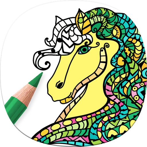Horse Coloring Book For Adults - Coloring Pages For Adults Supercoloring Zentangle (512x512)