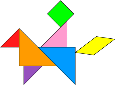 Best Of Images Of Geometrical Figures Tangram Horse - Tangram Man On Horse (420x420)
