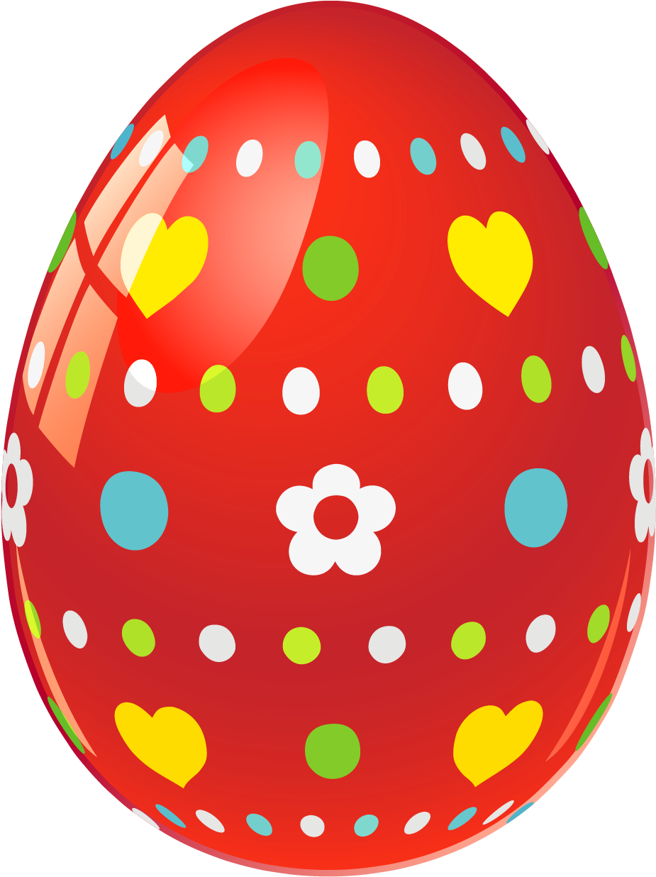Red Eggs Clipart - Simple Easter Egg Clip Art (969x1279)