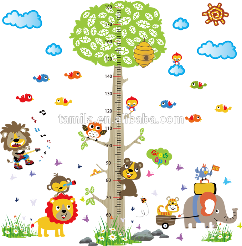 Kids Cartoon Jungle Forest Animals Zoo Monkey Tree - Wall (800x800)