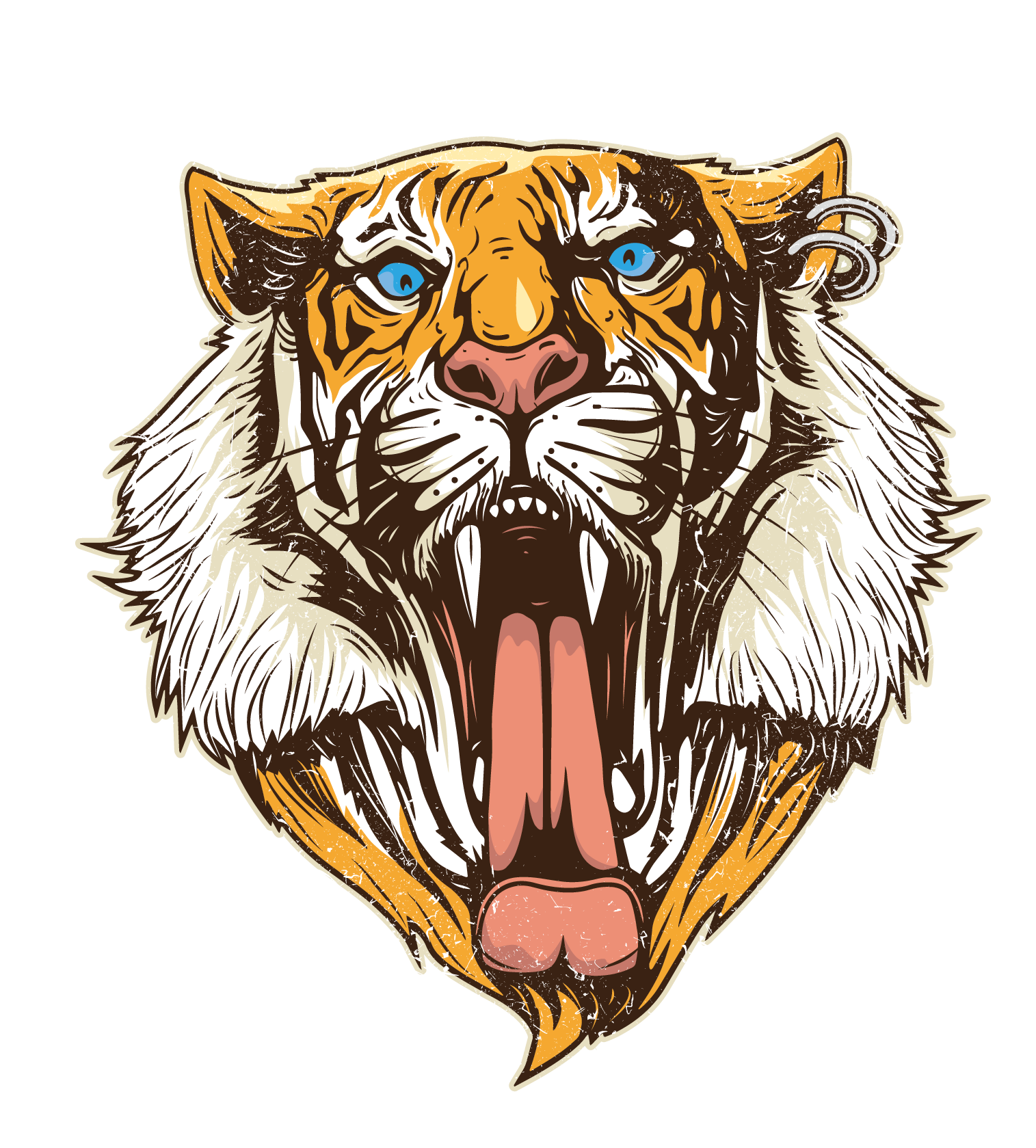 Tiger T-shirt Drawing Illustration - Cabeça De Tigre Png (1514x1776)