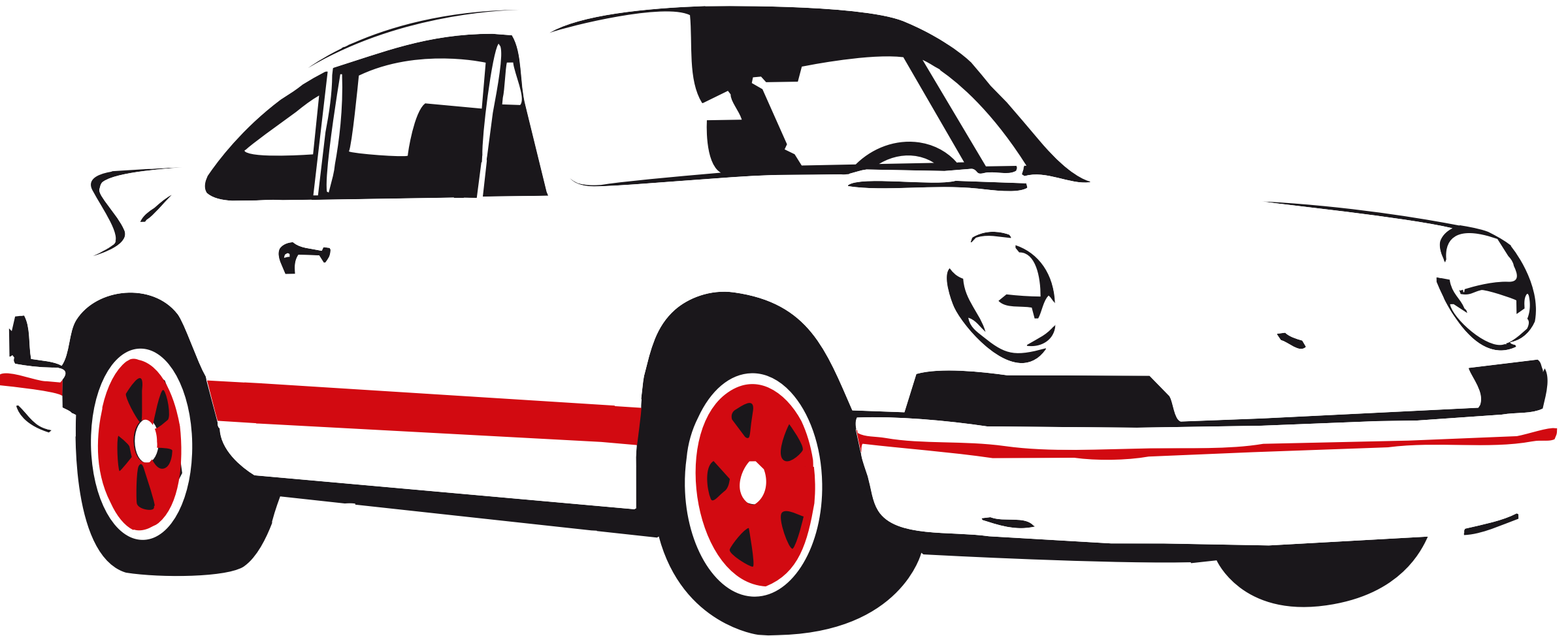 Sport Car White - Porsche 911 Clip Art (2400x974)