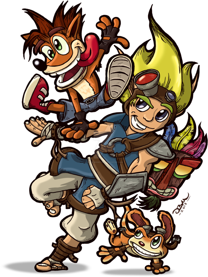 Naughty Dog Heroes By Oggey Boggey Man - Crash Bandicoot And Jak And Daxter (769x1039)