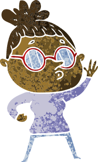 Cartoon Woman Wearing Glasses - Cartoon (333x550)