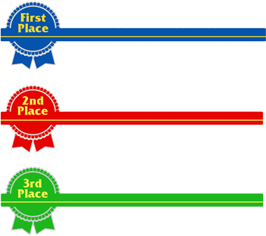 1st 2nd And 3rd Place Trophy Clipart - Grünes Drittplatziertes Band Karte (400x400)