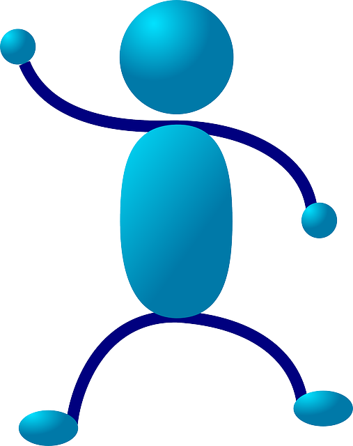 Stickman Blue, Stick, People, Man, Figure, Person, - Stick Men Clip Art (507x640)