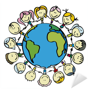 Kids Around The World Save The Planet Earth Holding - Children Save Planet (400x400)