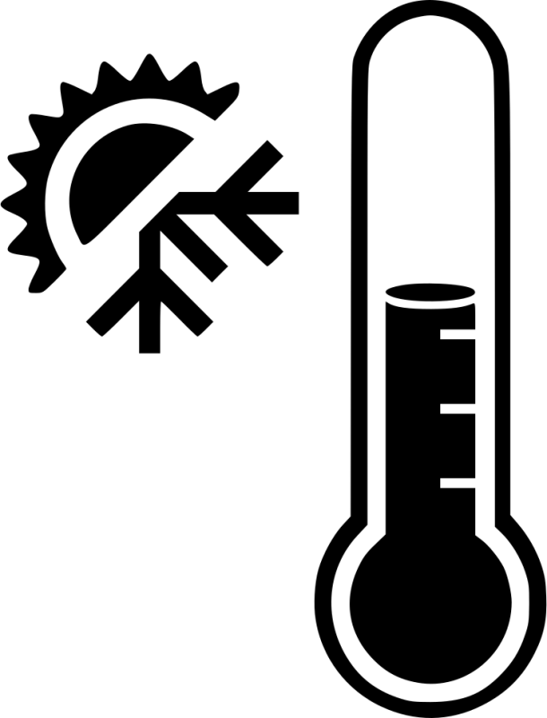 Pin Thermometer Clip Art Black And White - Cold Temperature Black And White (610x800)