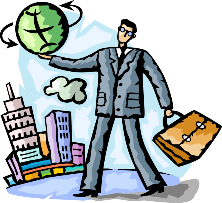 Vector Illustration Of Businessman With Briefcase, - Vector Illustration Of Businessman With Briefcase, (766x700)