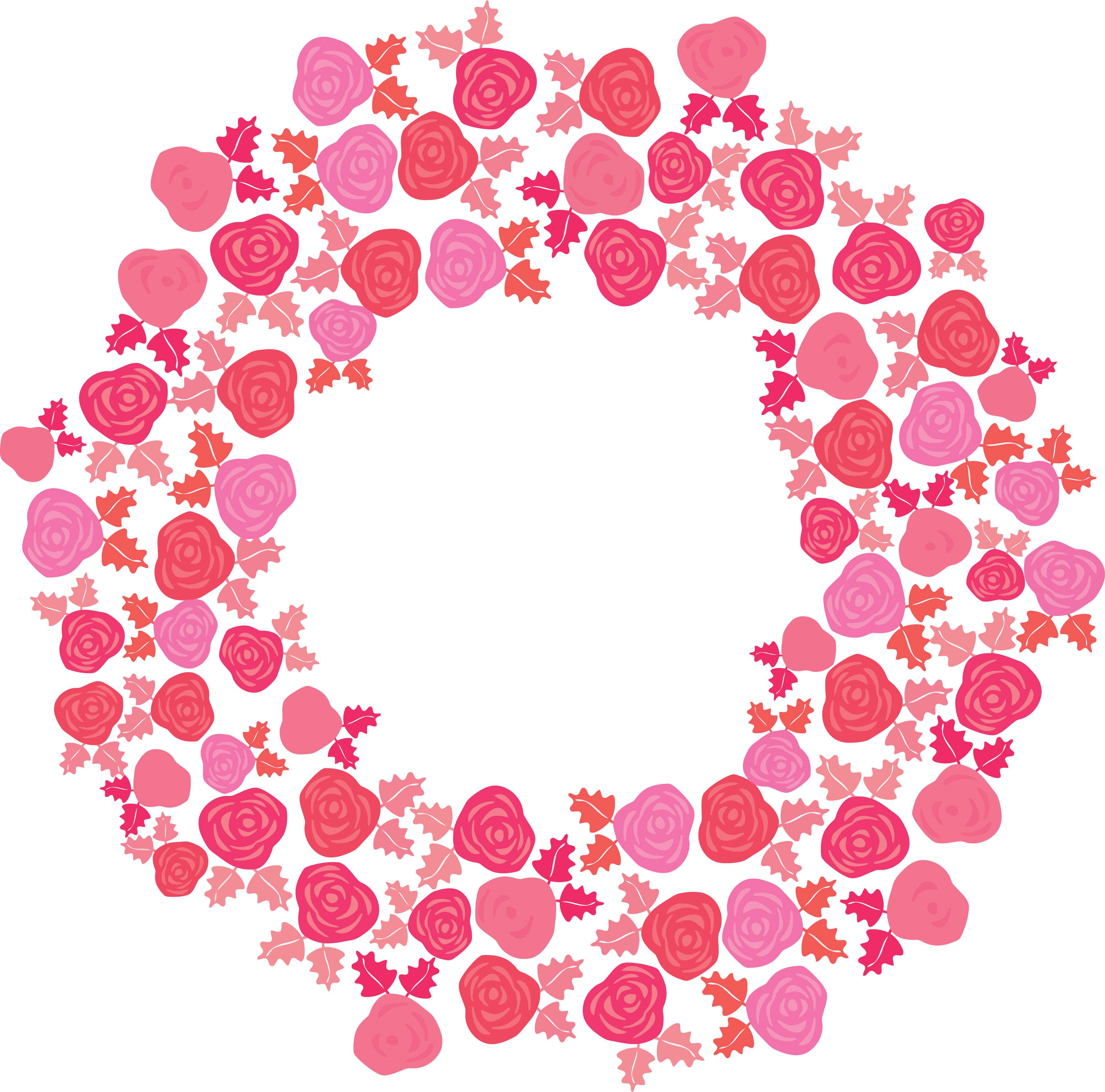 Free Clipart Of A Round Frame Of Roses And Leaves - Mother's Day Messages To Daughters (4000x3953)