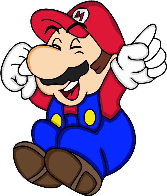 Mario Laughing By Azulzinho35 - Laugh Mario (655x760)