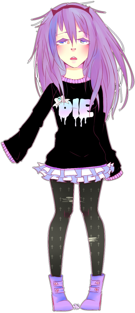 A Pastel Goth Girl - Anime (730x1095)