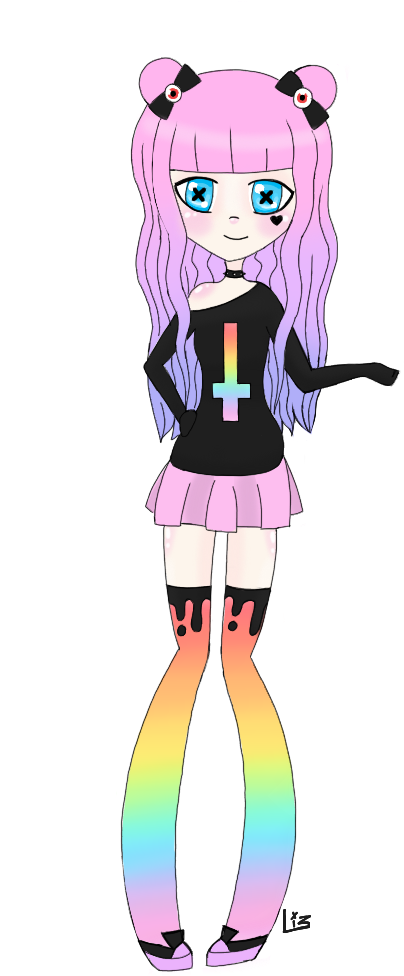 Cute Pastel Goth Girl By Xxlizarithxx - Cartoon (768x1024)