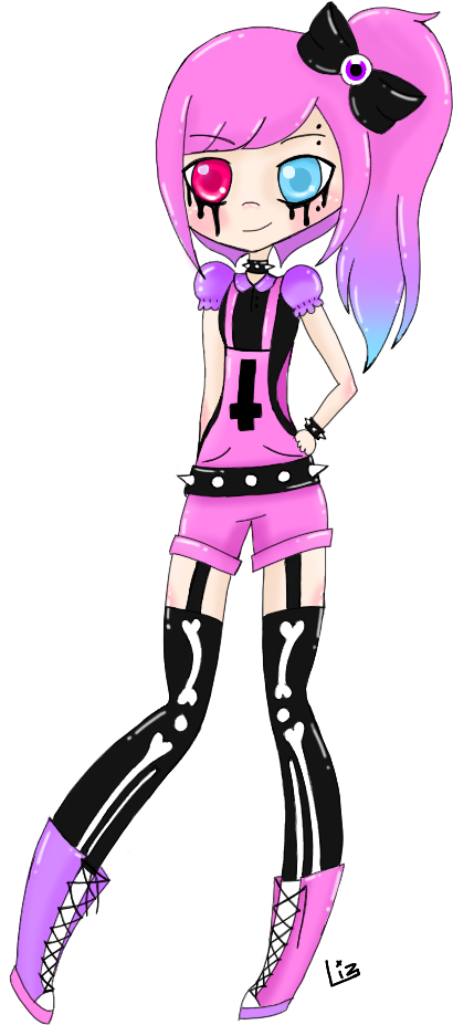 Airknightmystery's Custom Pastel Goth Girl By Xxlizarithxx - Drawing (768x1024)