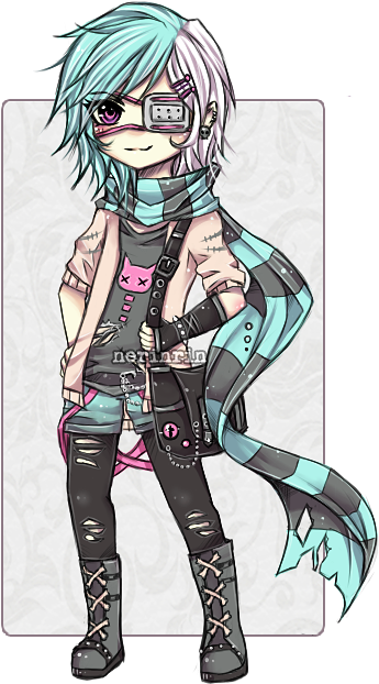 Pastel Goth For Kuuderesenpai [custom Adopt] By Nerinrin - Anime Pastel Goth Boy (375x626)