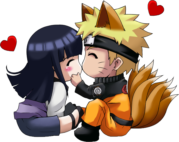 Fox Clipart Naruto - Chibi Hinata And Naruto (617x490)