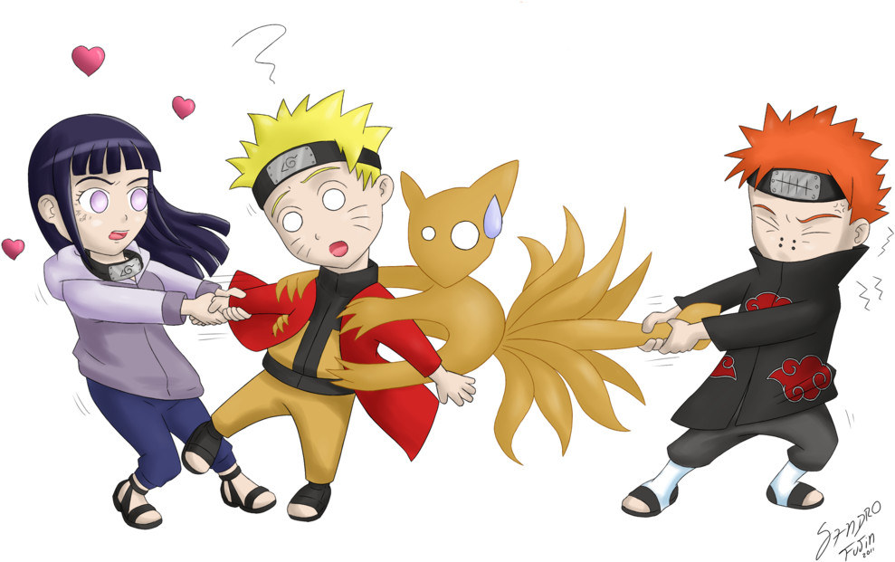 Hinata Vs Pain In Chibi By Sandrofujin - Hinata Vs Pain (1024x774)