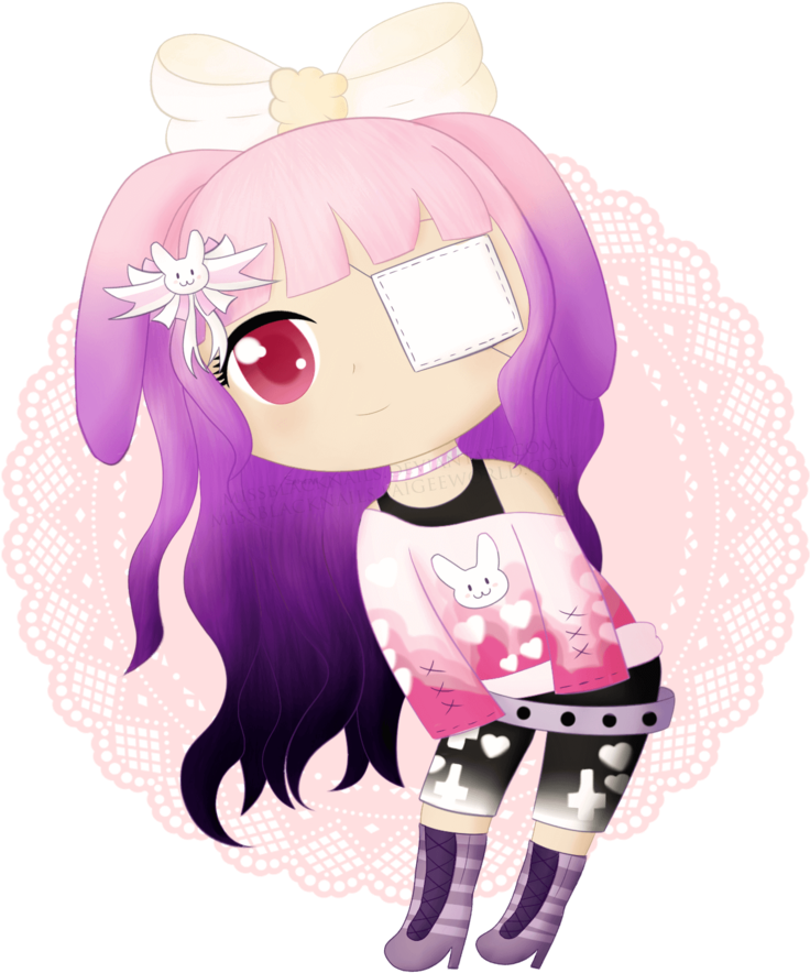 Pastel Goth Chibi 80788 - Cartoon (800x927)