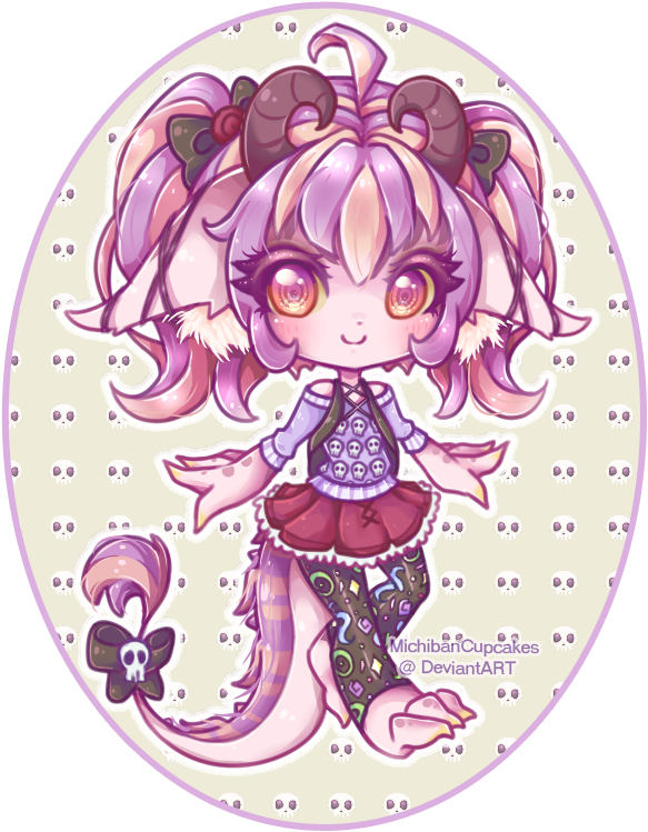 Pastel Goth Nekoryu By Miichau - Wolf Chibi Pastel Goth (650x750)